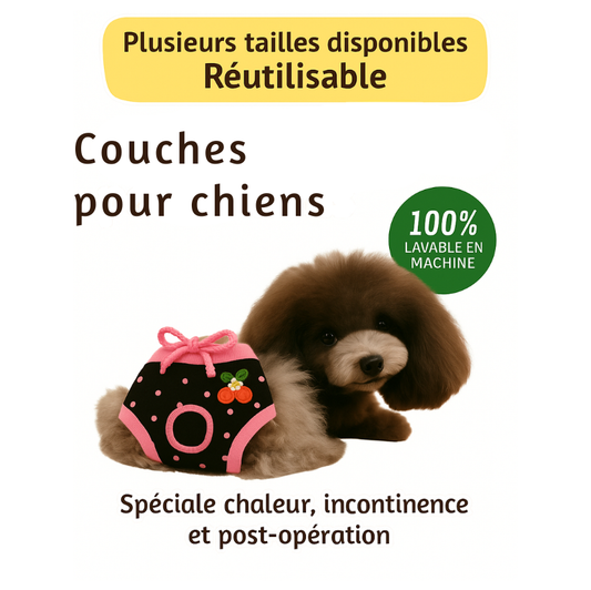 Couches Lavables Réutilisables pour Chiens – Confort, Hygiène & Protection