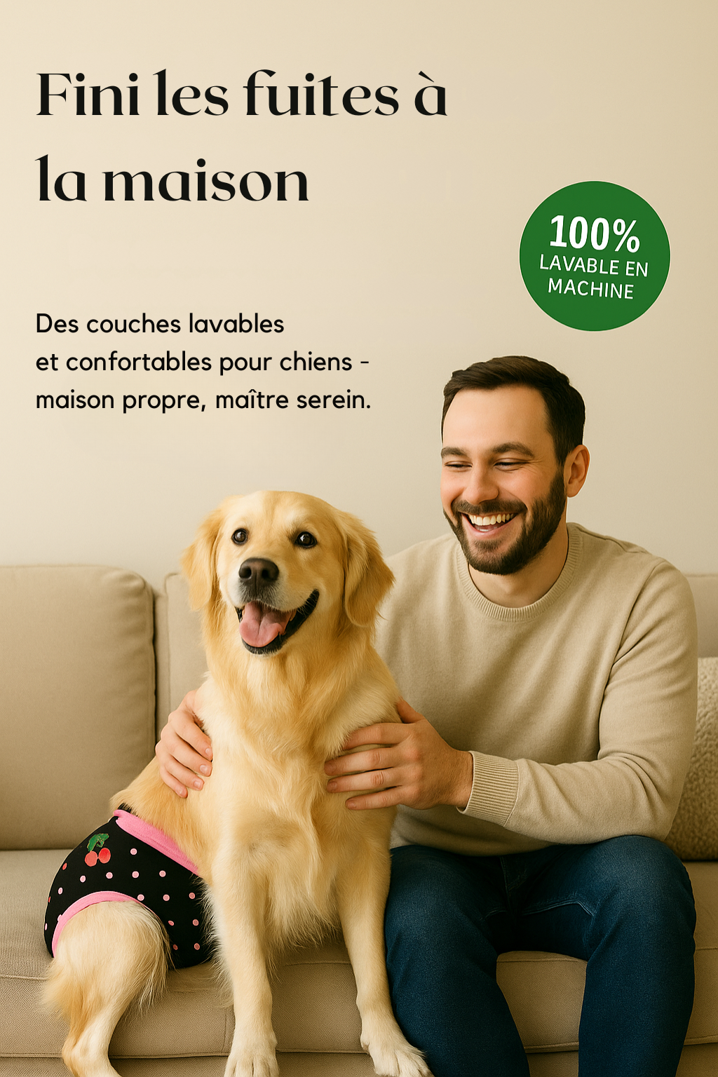 Couches Lavables Réutilisables pour Chiens – Confort, Hygiène & Protection