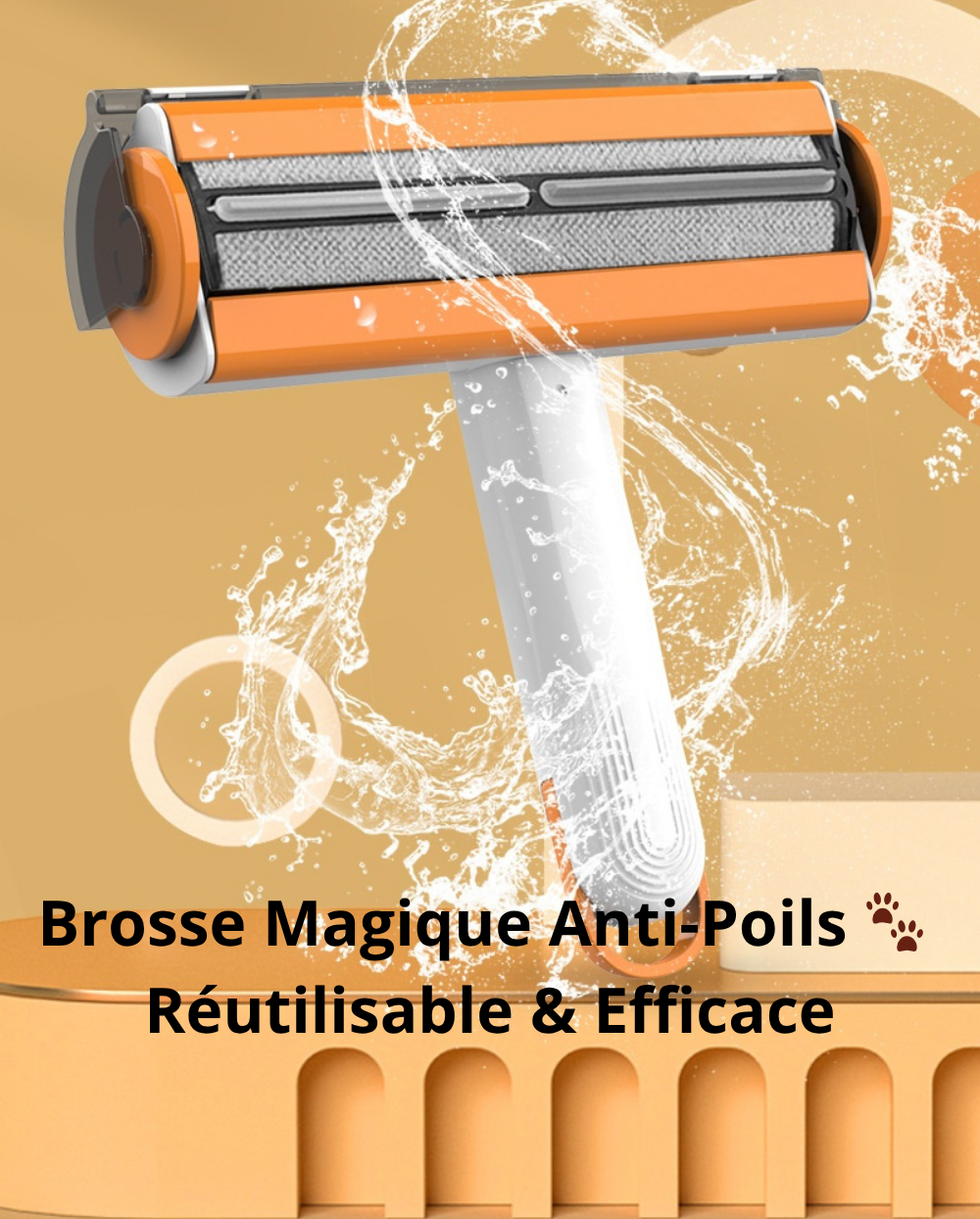 Rouleau Anti-Poils 2-en-1 pour Animaux