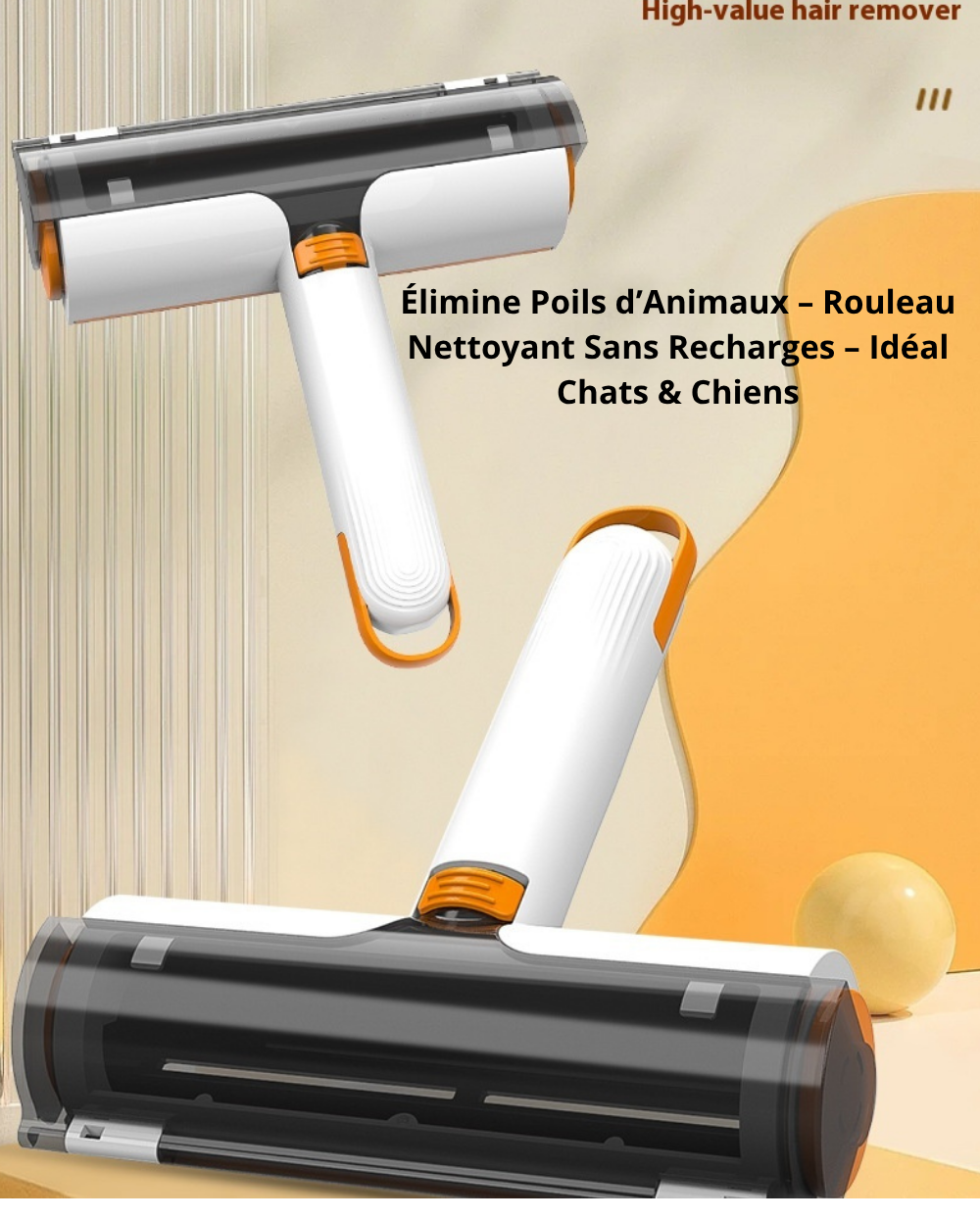 Rouleau Anti-Poils 2-en-1 pour Animaux
