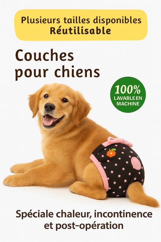 Couches Lavables Réutilisables pour Chiens – Confort, Hygiène & Protection